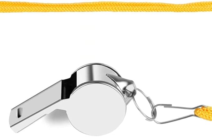 Whistles, Stainless Steel Sports Loud Crisp Sound Whistles with Lanyard,Whistles Great for Referees, Coaches