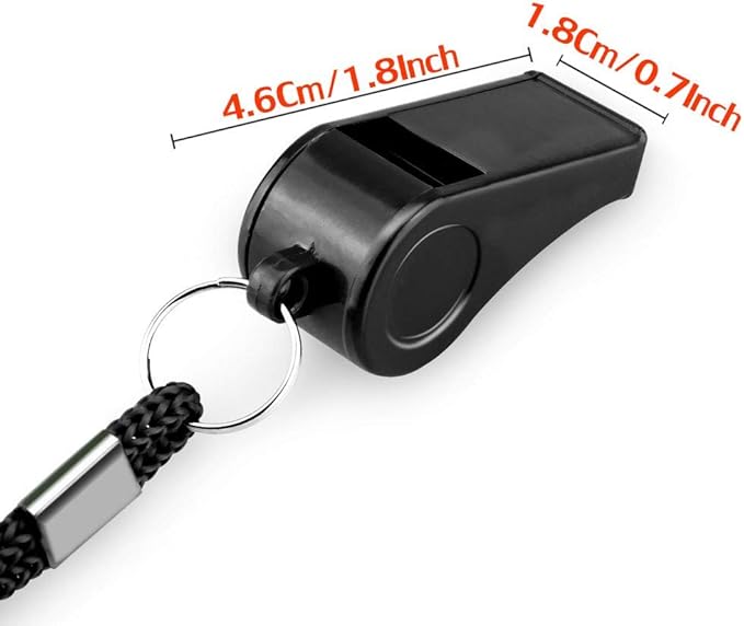 Whistle, 2 Packs Plastic Sports Whistles with Lanyard, Loud Crisp Sound Whistle Ideal for Coaches, Referees, and Officials