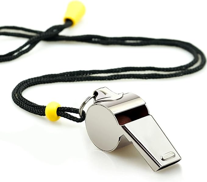 Whistle, 3 Pack Sports Whistles with Lanyard, Loud Crisp Sound Whistles Great for Coaches, Referees, and Officials