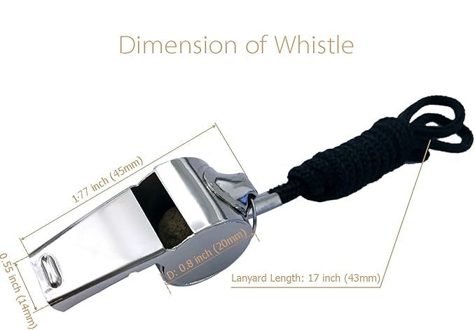 Stainless Steel Whistles with Lanyard Lifeguard Whistle Referee Whistle Metal Whistle Sports Whistle Coaches Whistle