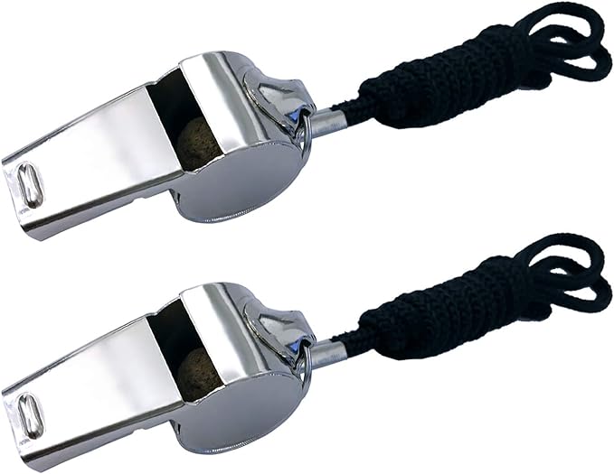 Stainless Steel Whistles with Lanyard Lifeguard Whistle Referee Whistle Metal Whistle Sports Whistle Coaches Whistle