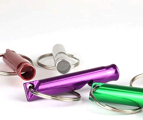 Set of 12 Extra Loud Whistles for Camping Hiking Hunting Outdoors Sports and Emergency Situations, Sturdy but Light Aluminium Key Chain Signals