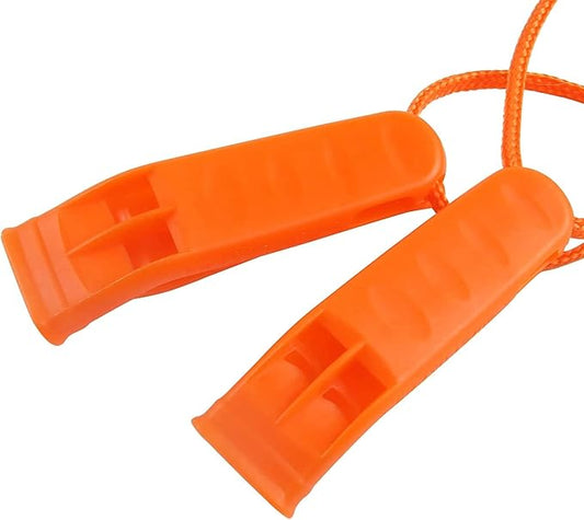 20 Pcs Emergency Safety Whistle Plastic Whistles Set with Lanyard