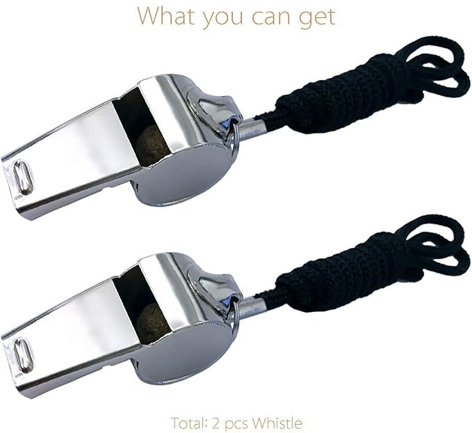 Stainless Steel Whistles with Lanyard Lifeguard Whistle Referee Whistle Metal Whistle Sports Whistle Coaches Whistle